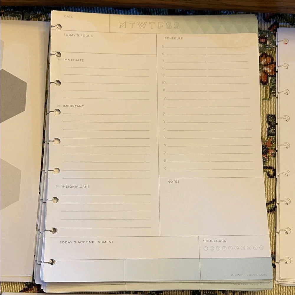 Discbound 7x9 Mega Planner Bundle set of Planner Inserts